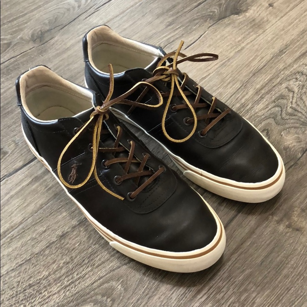 Polo Ralph Lauren Hanford Brown Leather Sneakers